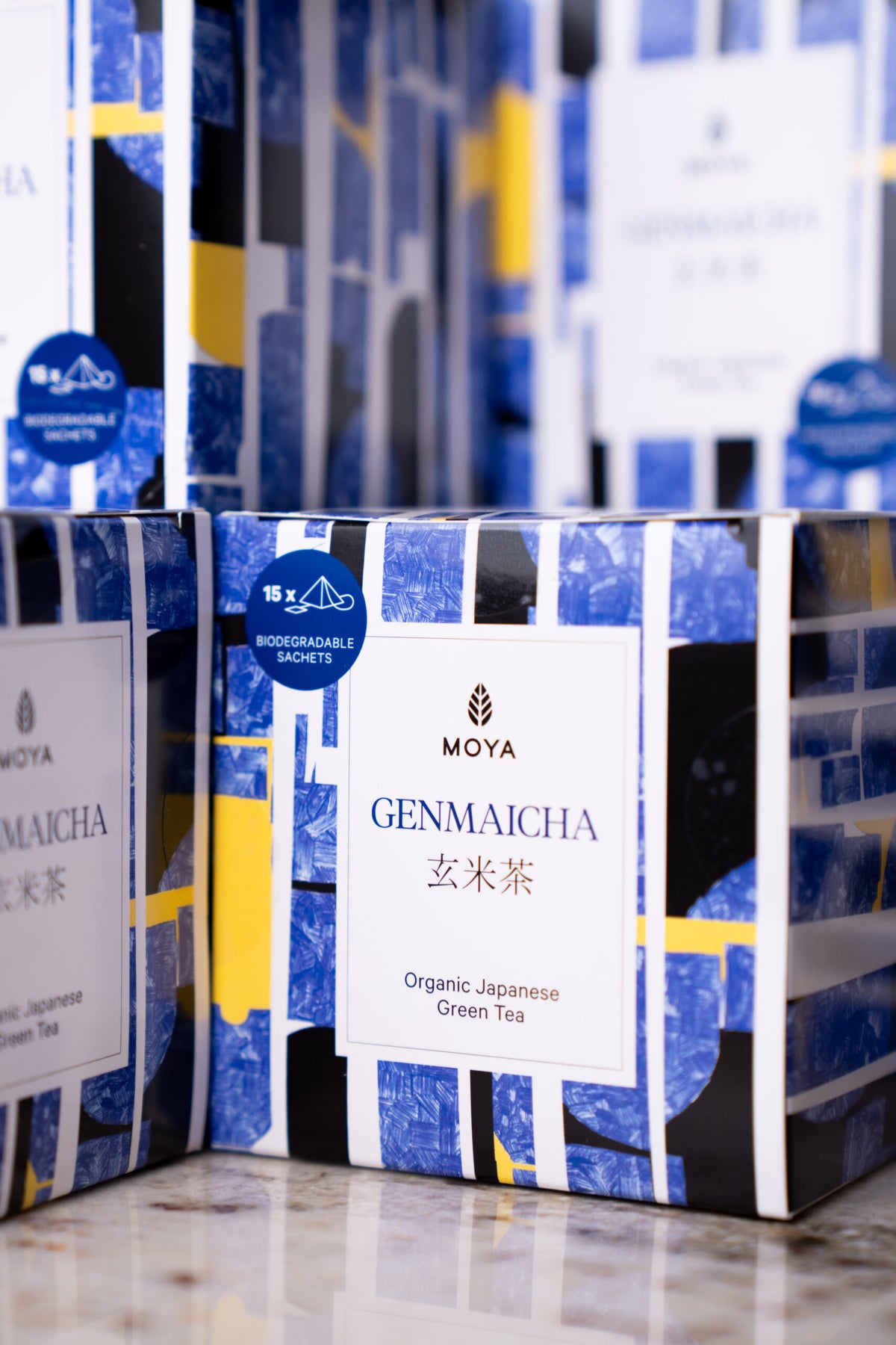 Moya Genmaicha — органічний японський зелений чай у пакетиках, 15 x 1,5 г