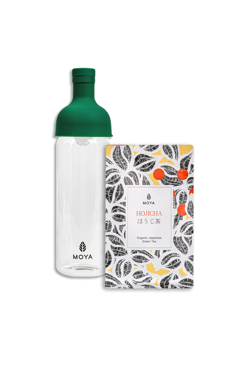 Набір Cold Brew: пляшка 750 мл та Moya Hojicha 80 г